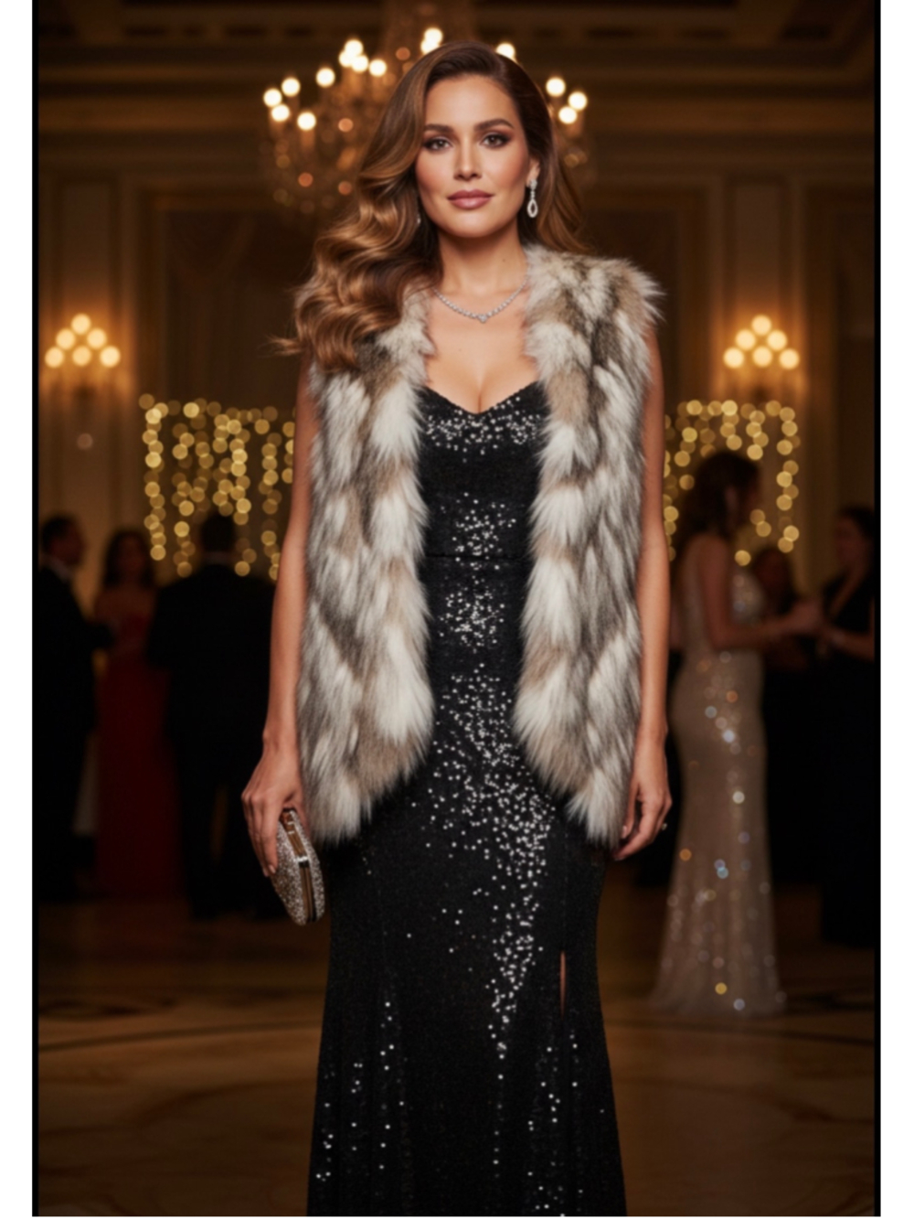 Free People| Call of the Wild Faux Fur Vest size Med| $175MSRP| Med| EUC